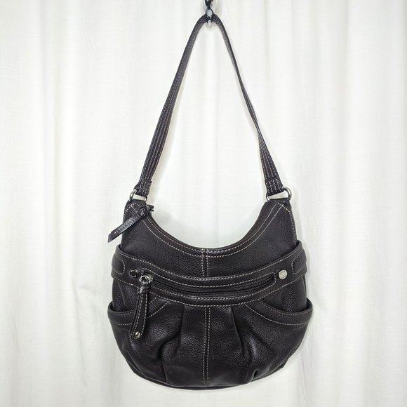 Tignanello Handbags - Tignanello Dark Brown Leather Shoulder Purse